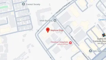 Location of The Address Neptune Edge Co-Working space in Vadiwadi, Vadodara - Image 289144